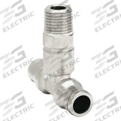 LEGRIS Push-Fit Tee Fitting: 1/8 in OD x 6 mm OD x 6 mm Pipe Size - Nickel-Plated Brass Tube Fittings