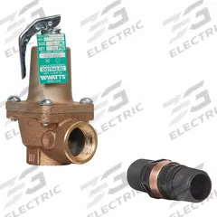 WATTS Temperature and Pressure Relief Valve: Section XIII ASME Section, FNPTF x FNPTF (MPN 1-1/2 LF340-3-150/210FS). Key specifications — Brand: WATTS; Body Material: Copper Silicon Alloy.