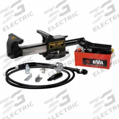BVA HYDRAULICS Hydraulic Bench Vise: 5 ton, 8 in Max Jaw Opening (MPN HBV5). Key specifications — attr1281918: BVA HYDRAULICS; attr1281923: PA1500 Pump; attr1281920: 5 ton.