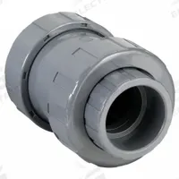 HAYWARD Check Valve: Ball, Inline Valve Body, PVC, 3 in Pipe Size, Socket x Socket, For Water Media (MPN TC1300SE). Key specifications — Ball Material: PVC; Brand: HAYWARD.