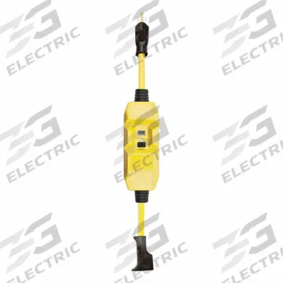 SOUTHWIRE GFCI: Manual Reset, 2 ft Lg, 14/3, 5-15P Plug, 15 A Current, 120V AC - Inline GFCI Cords
