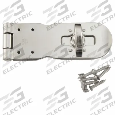 SUGATSUNE Hasp: Stainless Steel, 1 9/16 in Ht, 1 3/8 in Lg - Locking Hasps