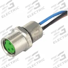 MURRELEKTRONIK Cordset: M8 Female – Front Mounting Receptacle, A, 3 Pins, 1 m Wire Lead Lg (MPN 7000-08573-9700100). Key specifications — attr164351: PP; attr164366: IP67; attr164371: 4; attr164345: MURRELEKTRONIK; attr164374: 0.25 sq mm; attr1031759: A.