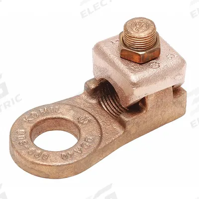 BURNDY Wire Connector: 4 AWG – 1 AWG Wire Sizes, 3/8 in Stud Size - Straight Mechanical Lugs
