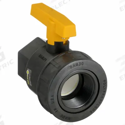 BANJO Manual Two-Way Ball Valve: 2 in, Polypropylene, Straight, FNPT x FNPT Union - Polypropylene Ball Valves