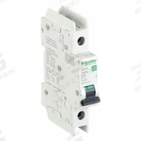 SCHNEIDER ELECTRIC IEC Miniature Circuit Breaker: 5 A Amps, 60V DC, 14kA at 120/240V AC, Screw Clamp (MPN M9F42105). Key specifications — Brand: SCHNEIDER; DC Voltage Rating: 60V DC; Max. AIR Rating: 14kA at 120/240V AC; Terminal Connection: Screw Clamp; AC Voltage Rating: 240/415V AC.