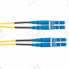 PANDUIT Fiber Patch Cord: Single Mode, 10 m Lg, LC End 1, LC End 2, Yellow, OFNR, 2 Fiber Count (MPN F92ERLNLNSNM010). Key specifications — Fire Rating: Riser; Jacket Material: OFNR; Number of Fibers: Duplex; Fiber Type: OS2; Polarity: A-B Polarity; Brand: PANDUIT; _Fiber Optic Cable Style: 9/125µ OS1/OS2.
