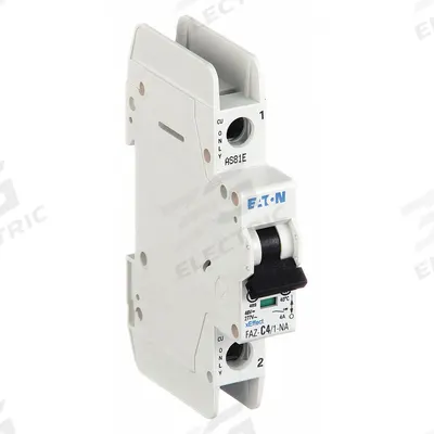 EATON Miniature Circuit Breaker: 4 A Amps, 48V DC, 10kA at 277/480V AC, Screw Clamp - C-Curve, 1-Pole UL489 DIN Rail-Mount Miniature Circuit Breakers