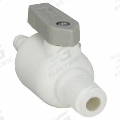 Parker Manual Two-Way Ball Valve: 1/4 in, Polypropylene, Straight, Barb x MNPT - Polypropylene Ball Valves