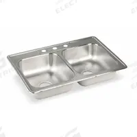 ELKAY Bowl Drop-In Sink: 33 in Overall Lg, 22 in Overall Wd, 10 in Bowl Dp, 13 1/2 in Bowl Lg, 18 ga (MPN DLR3322103). Key specifications — Brand: ELKAY; Color Family: Silver/Gray.
