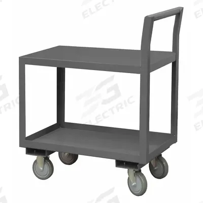 APPROVED VENDOR Utility Cart: 1,400 lb, 48 in L x 31 in W x 35 in H Overall Dim, 2 Shelves - Low-Profile Utility Carts with Lipped & Flush Metal Shelves