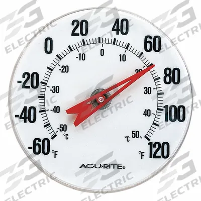 ACURITE Analog Panel Mount Thermometer: -60°F to 120°F /-50°C to 50°C, +/- 4°F - Wall Mount Dial Thermometers