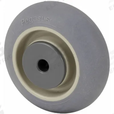 APPROVED VENDOR Caster Wheel: 4 in Wheel Dia., 1 1/4 in Wheel Wd, Rubber, 325 lb Load Rating - Nonmarking Rubber Tread on Plastic Core Wheels