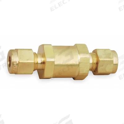 Parker Instrumentation Check Valve: For Fluids/Gas Media, Poppet, Inline Valve Body - Brass Inline Poppet Check Valves