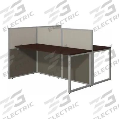 BUSH BUSINESS FURNITURE Modular Cubicle Workstation: 45 in Overall Ht, 60 in Overall Wd - Office Cubicles with Privacy Panels