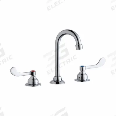 ELKAY Handle-Operated Faucet: Elkay, Brass, Centerset, Deck, 3 Mounting Holes - Centerset Kitchen Faucets