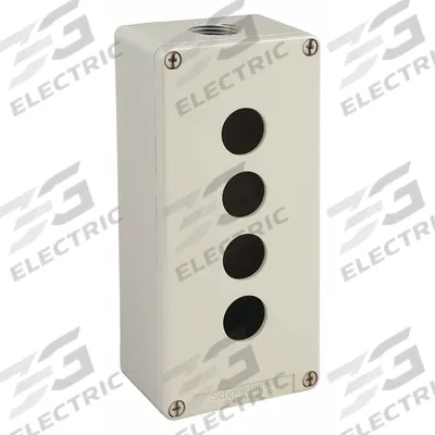 SCHNEIDER Push Button Enclosure: 22mm, 4 Holes, Cast Zinc - Enclosures for 22mm Operators