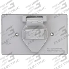 BELL Weatherproof Cover: Die-Cast Zinc, Outdoor Receptacles, 1 Gangs, 2 13/16 in Overall Ht, 3R (MPN 5152-0). Key specifications — Brand: BELL; Color: Gray; Compatible with Product Type: Outdoor Receptacles; Mounting Orientation: Horizontal.