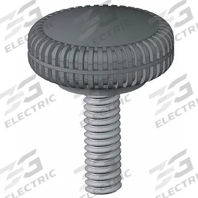 INNOVATIVE COMPONENTS Hand Knob: Knurled, Plastic w/ Steel Thread, 1/4"-20 Thread, 1 in Thread Lg - Knurled Knobs with Threaded Hole