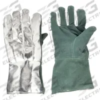 NATIONAL SAFETY APPAREL Aluminized Gloves: Universal, Rayon, 395°F Max Temp, Gauntlet Cuff (MPN G51MLLW00214-NR). Key specifications — Glove Liner Material: Cotton/Wool; Brand: NATIONAL SAFETY APPAREL.
