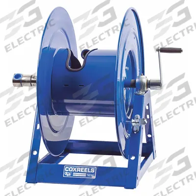 COXREELS Hand Crank Hose Reel: 100 ft (1 in I.D.), 24 in L x 20 in W x 26 1/8 in H - Standard Multipurpose Hand-Crank Hose Reels with Gooseneck