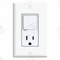 Combination Switch/Outlet: Rocker Switch, 5-15R, White, 120V AC, 15 A (MPN 5645-W). Key specifications — Brand: LEVITON.