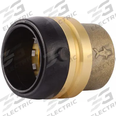 SHARKBITE Push-Fit Fitting Caps and Plug: 1 1/4 in OD Size, Push-to-Connect, Brass - Standard Brass Push-to-Connect Tube Fittings