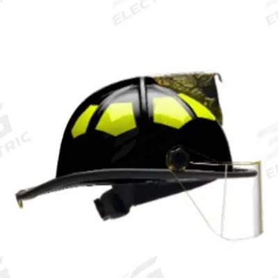 BULLARD Fire Helmet: Black, Fiberglass