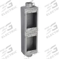 APPLETON ELECTRIC Electrical Box: Iron, Rectangular, 2 Gangs, 3/4 in Hub Size, 40 cu in Capacity (MPN FSC-2T-75). Key specifications — Color: Gray; Brand: APPLETON ELECTRIC.