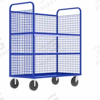 VALLEY CRAFT Cage Cart: 2,000 lb, Overall Dim. 57 in L x 30 in W x 68 in H, Adj, 2 Shelves, Rubber (MPN F89054VCBL). Key specifications — Caster/Wheel Configuration: (2) Rigid; Color: Blue; Shelf Adjustability: Adjustable; Brand: VALLEY CRAFT.