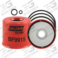 BALDWIN FILTERS Fuel Filter: Spin-On, 3 7/16 in Outside Dia, 3/4 in Inside Dia, Cellulose, BF9915. Key specifications — attr1137520: BF9915; attr434022: BALDWIN FILTERS; attr427730: Cellulose; attr427731: (2) O-Rings; attr1017113: Massey Ferguson.