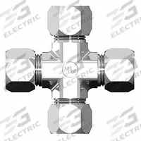 WEATHERHEAD Compression Cross Fitting: 3/4 in OD x 3/4 in OD x 3/4 in OD x 3/4 in OD Size, Steel (MPN 7955X12X12X12X12). Key specifications — Brand: WEATHERHEAD; Series: 7000 Series Ermeto.