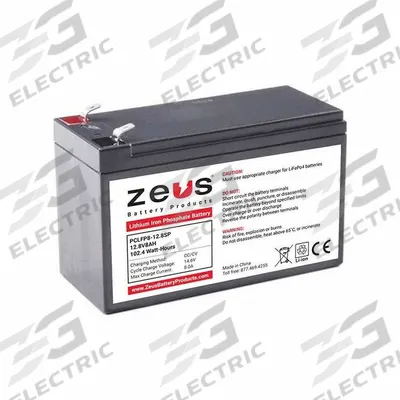 ZEUS BATTERY PRODUCTS Rechargeable Batteries: 12.8V DC, 8 Ah Capacity, 5.94 in Ht, 2.56 in Wd - Lithium Iron Phosphate (LiFePO4) Sealed Batteries