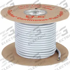 CHAINFLEX Control Cable: 14 AWG, 7 Conductors, 100 ft, PUR Jacket, 1,000 V (MPN CF77-UL-25-07-100). Key specifications — Conductor Material: Copper; Conductor Configuration: Single; Minimum Bend Radius Factor - Fixed: 4 x OD; Minimum Bend Radius Factor - Flexible: 5 x OD; Includes Ground: Yes; Minimum Bend Radius Factor - E-Chain: 6.8 x OD; Resistance Properties: Oil and Grease Resistant; Standards: CE.