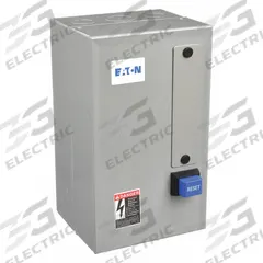 EATON Definite Purpose Magnetic Motor Starter: Non-Reversing, 3 Poles, 25 A, 208-240V AC Coil (MPN A25CGC25B). Key specifications — Brand: EATON; Thermal Units Required: 3 Thermal Units Required (Not Included).
