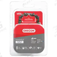 OREGON Chainsaw Chain: 14 in Compatible Bar Lg, 3/8 in, 0.05 in Gauge, 52 Links, 5/32 in File Size (MPN S52). Key specifications — attr977596: OREGON; attr977598: Power King; attr977603: 3/8 in.
