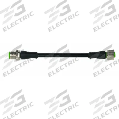MURRELEKTRONIK Cordset: M12 Male Straight X M12 Female Straight, 4 Pins, Black, PUR, 5 m Cable Lg - Double-Ended Cordsets with PUR Jacket for Twisting Applications