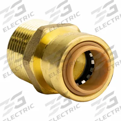 APPROVED VENDOR Adapter: 1/2 in OD x 3/4 in Pipe Size, Push-to-Connect x MNPT - Standard Brass Push-to-Connect Tube Fittings