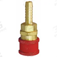 HANSEN Quick Coupler Body: Hose Barb, 3/8" (MPN RD708SL). Key specifications — Manufacturer Part Number: RD708SL; Hose Connection Gender: Male; Hose Connection Size: 3/8 in; Hose Connection Type: Hose Barb; Locking Type: Sleeve; Brand: HANSEN; Color Code: Red.