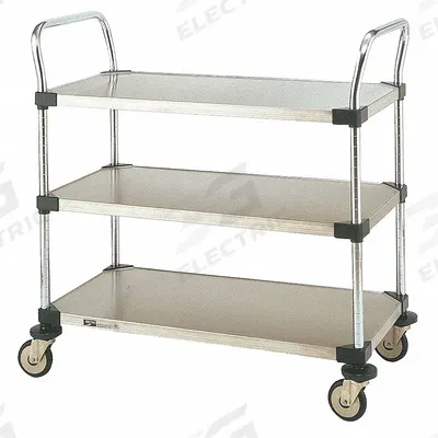 METRO Utility Cart: 375 lb, 24 in L x 18 in W Shelf, 26 in L x 18 in W x 38 in H Overall Dim - NSF-Compliant Utility Carts