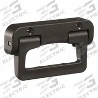 ELESA Folding Handle: Unthreaded Holes, Plastic, Black, 80 mm Mounting Hole Center to Center (MPN 43801). Key specifications — Screw Size: M6; Brand: ELESA; Color: Black.