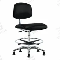 ESD/Cleanroom Task Chair: Vinyl, Armless, Ht Range 21 1/2 in to 29 in, 18 1/2 in Seat Wd, 0 Casters (MPN BR-ECR-VMBCH-CR-CF-EG-ESDBLK). Key specifications — Foot Support: Yes; Base Material: Aluminum; Brand: APPROVED VENDOR; Product Type: Cleanroom Task Chair; Cleanroom Class: ISO 4; ESD-Safe: ESD-Safe.