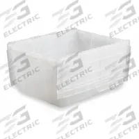 ORBIS Attached Lid Tote: 17.2 gal, 26 7/8 in x 16 7/8 in x 12 1/8 in, Clear Body, Clear Lid, Plastic (MPN FP243 Clear). Key specifications — Material: Plastic; Brand: ORBIS.