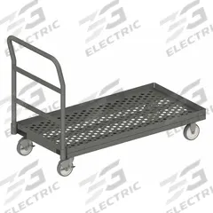 APPROVED VENDOR Platform Truck: 1,400 lb, 48 in L x 24 in W x 9 1/4 in H Deck, Perforated, Smooth (MPN EPTPLU24485PU95). Key specifications — Side Panel Type: No Side Panels; Brand: APPROVED VENDOR; Color: Gray; Caster/Wheel Configuration: (2) Rigid.