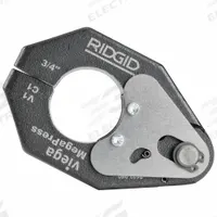 RIDGID Press Tool Jaw: 1 in Pipe, Stainless Steel, For Viega MegaPress, Std Tool Types (MPN 66133). Key specifications — attr518773: Rings; attr518762: Stainless Steel; attr518771: Stainless Steel; attr518761: Viega MegaPress; attr518760: RIDGID.