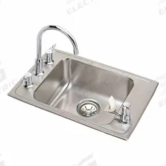 ELKAY Classroom Sink: Dual Manual Handle, Lever, 22 in Overall Lg, 19 1/2 in Overall Wd, 18 ga (MPN DRKAD222045C). Key specifications — Brand: ELKAY; Sink Material: Stainless Steel.