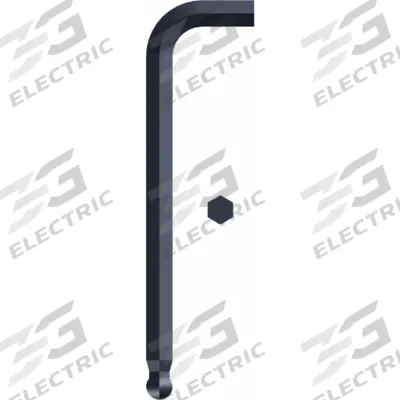 EKLIND Hex Key: 1 Ball Ends, 24 mm Tip Size, Metric, Long, Alloy Steel, Black Finish - L-Shaped Hex Keys