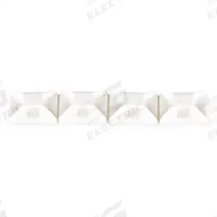 PANDUIT Cable Tie Mounting Base: 0.12 in Slot Wd, 0.06 in Slot Ht, White, 0.5 in Wd, 1,000 PK (MPN ABM1M-A-M). Key specifications — For Use With: Miniature, Intermediate and Standard Cable Ties; Size: 0.5 in L x 0.5 in W x 0.15 in H; Color: White; Brand: PANDUIT.