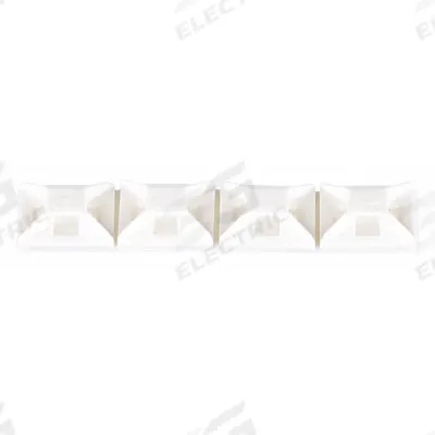 PANDUIT Cable Tie Mounting Base: 0.12 in Slot Wd, 0.06 in Slot Ht, White, 0.5 in Wd - Adhesive Mount Cable Tie Bases