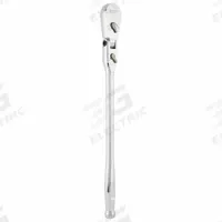 MILWAUKEE Flex Head Ratchet: Pear, Reversible, 18 in Overall Lg, Chrome, 4° Min Arc Swing (MPN 48-22-9052). Key specifications — attr1205598: Reversible; attr1205605: Quick-Release Not Included; attr1205626: Chrome; attr1205607: Pear; attr1205624: MILWAUKEE.
